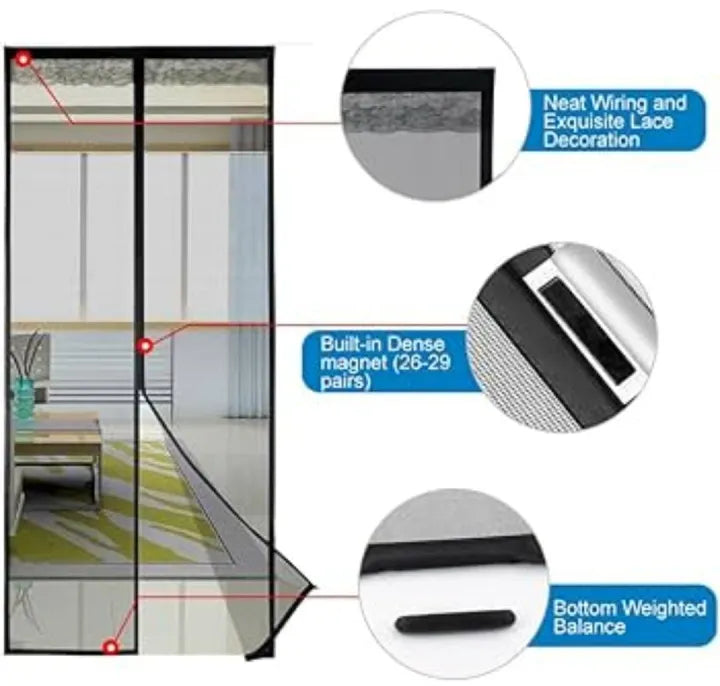 Summer Magnetic Screen Mosquito Net Door Anti Mosquito Insect Fly Bug for Kitchen Door Mosquito Net Self Sealing Hands Free Mesh