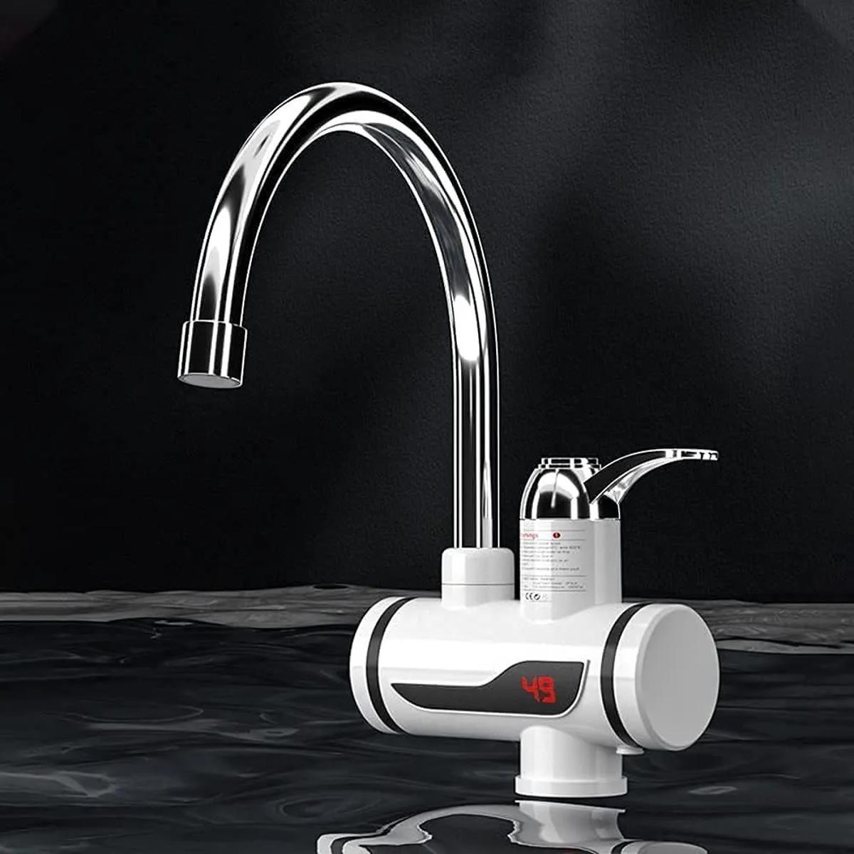 TRIMUX Hot Water Tap Instant Heating Electric Water Heater Faucet, instant electric water heater tap, instant electric geyser, Electric Water Tap, Water Heater, Digital Display with Shower Head for kitchen and bathroom, Water Geezer Main image