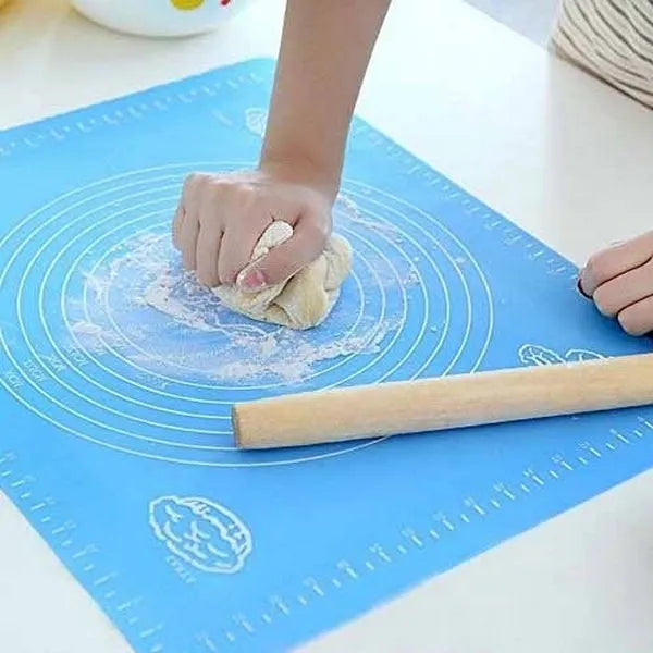 Silicon Rolling Dough Mat Non Slip Non Stick Reuseable Baking Mat 40cm x 50cm Kneading Dough Pad for Pastry Fondant Chapati Rolling Mat Roti Mat with Measurements Main image