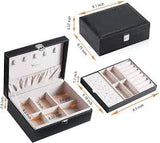 Two layer Jewelry organizer Box (Imported) - Women Display Storage Case Large PU Leather Jewelry Holder with Lock for Earring Ring Necklace Bracelet