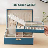 Two layer Jewelry organizer Box (Imported) - Women Display Storage Case Large PU Leather Jewelry Holder with Lock for Earring Ring Necklace Bracelet