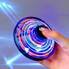 Rechargeable UFO Flying Fidget Spinner Toy for Kids & Adults | Anti-Drop Durable LED Future Hover Drone with Box | Hand-Controlled Flying Toy (Random Colour)