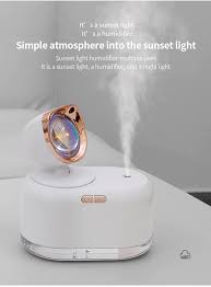 Sunset Lamp Air Humidifier - 2 in 1 Essential Oil Diffuser USB Charging Fogger Decoration -Air freshener diffuser with Sunset light 360 degree lamp Secondary image