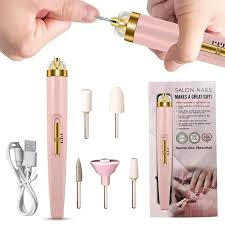 5-in-1 Rechargeable Electric Nail Drill Machine & Pedicure Kit – Professional Nail Art Tool Set with Grinding Acrylic Art Bits, Gel Remover, Manicure & Pedicure Kit, Flawless Salon Nail Pro Milling Cutters & Manicure Pen Shape