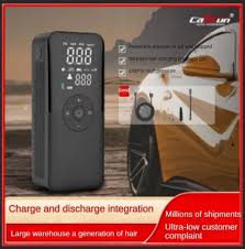 Tdplus Tire Inflator Portable Air Compressor, 150PSI Cordless Pump with LCD Screen 5200mAh Rechargeable Battery, Electric Tire Pump Power Bank with Emergency Light for Cars Bikes Motorcycles Balls C3106 portable wireless air compressor power bank tire Main image