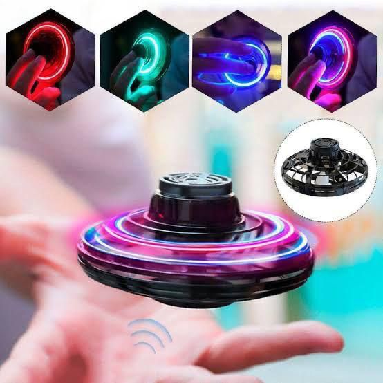 Rechargeable UFO Flying Fidget Spinner Toy for Kids & Adults | Anti-Drop Durable LED Future Hover Drone with Box | Hand-Controlled Flying Toy (Random Colour) Main image