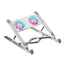 ENRG Dual Fan RGB Portable Aluminum Foldable Laptop Metal Stand Hinge Adjustable Height Folding Holder Solid With Anti Slip Rubber Grips (Silver)