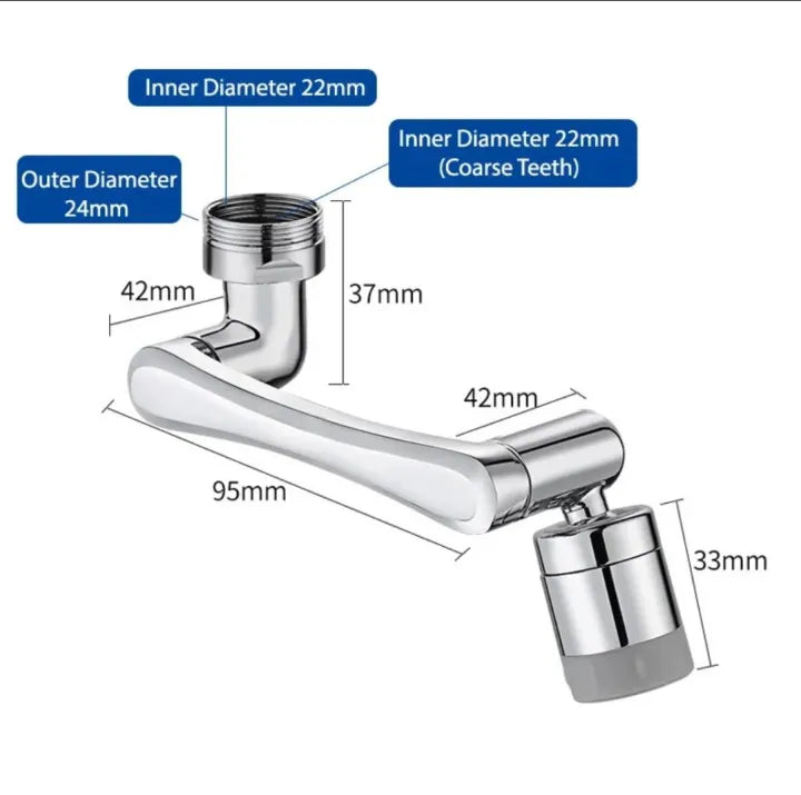 1080° Rotatable Extension Faucet Sprayer Head Water Tap Nozzle Universal Bathroom Tap Extend Adapter Aerator 2 Spray Modes For Washroom For Kitchen Item