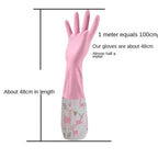 Dishwashing Gloves Warm Rubber Waterproof Kitchen Washing Dishes Housework Gloves Women's Waterproof Cleaning Gloves