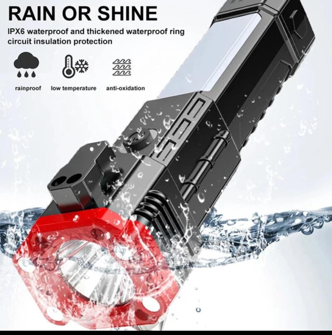 Multifunction Emergency Hammer Flashlight with Power Bank