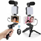 AY-49 Video Making Kit: All-in-One Vlogging Tripod, Microphone, LED Light & Wireless Remote Control