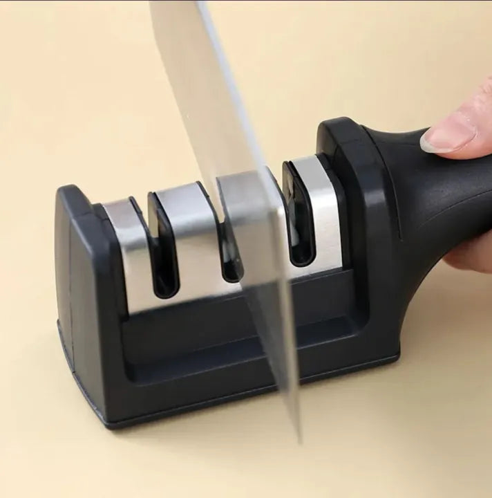 Knife Sharpener Handheld Multi-function 3 Stages Type Quick Sharpening Tool With Non-slip Base Kitchen Knives Accessories Gadget Secondary image
