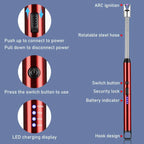 Rechargeable Elecrtric Kitchen Lighter - Stove Long Neck Arc 360° Flexible Lighter - Upgraded USB Electric Lighter not needed Gas - Orignal Best Quality Flameless Lighter for Stove / Candles / Grill / BBQ / Camping (Multicolour)