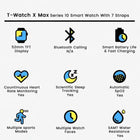 T-Watch X Max Series 10 Smart Watch With 7 Straps