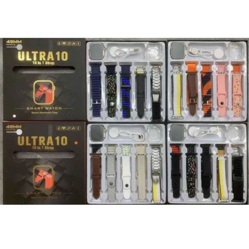 Ultra 10 Smart Watch | 10 In 1 Straps + jelly Case | Multi Color Straps & Wireless Charging Secondary image