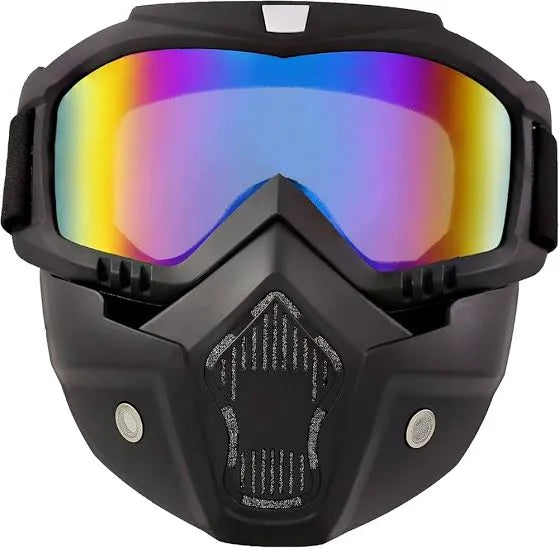 Detachable Bike Face Mask Goggles Stylish Design Main image