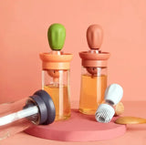 Oil Bottle Brush Silicone Glass Container Kitchen Olive Oil Pump Pot Vinegar Spray BBQ Cookware Dispenser Cooking Condiment Tool