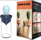 Oil Bottle Brush Silicone Glass Container Kitchen Olive Oil Pump Pot Vinegar Spray BBQ Cookware Dispenser Cooking Condiment Tool