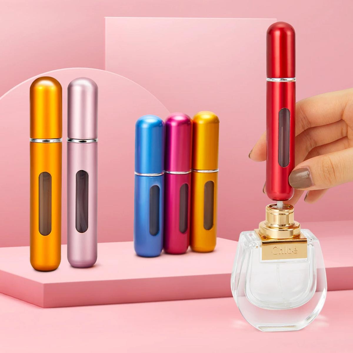 5ml Perfume Atomizer Spray Bottle - Refillable & Leak-Proof, Travel-Sized, Compact & Lightweight, Ideal for Men & Women, Metal Empty Container Main image