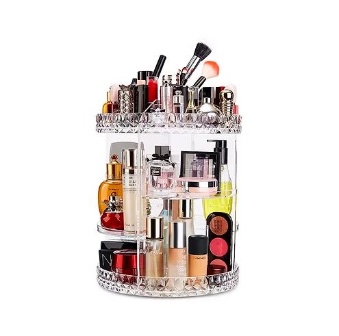 360 Rotating Diamond Cut Cosmetic Organizer-Big Size