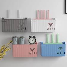 Wireless Wifi Router Shelf Wall-Mounted Cable Power Bracket Organizer Main image