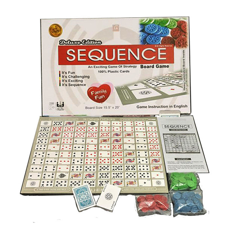 Sequence Deluxe Edition Board Game for Kids - Game of Strategy - Multi Color