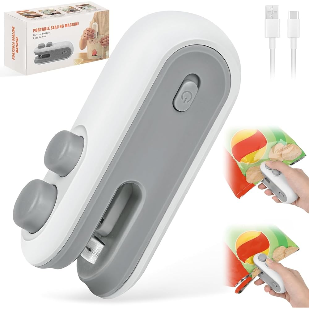 Portable Mini Sealing Machine 2 in 1 USB Rechargeable Magnetic Bag Sealer Heat Seal with Cutter Main image