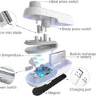Portable Mini Sealing Machine 2 in 1 USB Rechargeable Magnetic Bag Sealer Heat Seal with Cutter
