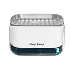 Automatic Soap Dispenser with Sponge Holder for Kitchen, Refillable Soap Container with Drain, Convenient Cleaning Tool