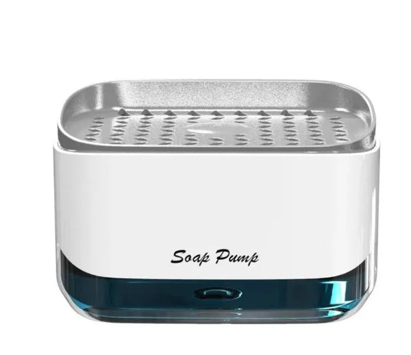 Automatic Soap Dispenser with Sponge Holder for Kitchen, Refillable Soap Container with Drain, Convenient Cleaning Tool