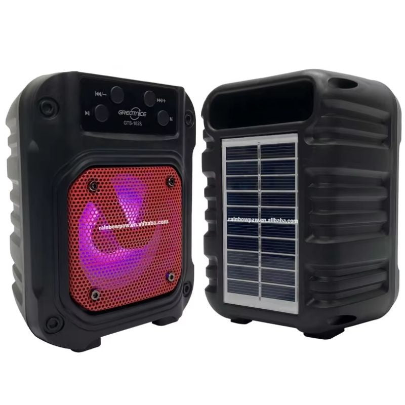 GTS-1628 sound bt speaker 3 inch led flashlight usb wireless solar speaker Main image