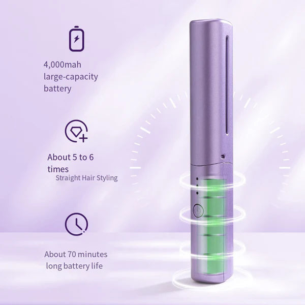 Travel Comb Cordless Rechargeable Hair Straightener