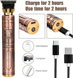 Vintage T9 Trimmer Professional Dragon Style Metal Rechargeable Electric Hair Clipper Cutting Machine