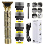 Vintage T9 Trimmer Professional Dragon Style Metal Rechargeable Electric Hair Clipper Cutting Machine