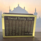 Umrah Saving Box - Wooden Umrah Saving Box - 280 Days Savings Plan - Islamic Halal Money Jar for Umrah - Daily Pilgrimage Savings Tracker - Gift for Muslims Money Saving Box
