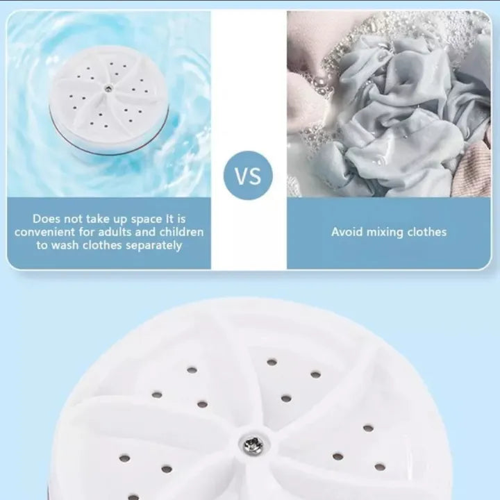 Mini Washing Machine USB Rotating Turbine Portable Washing Machine For Socks Underwear Wash Dishes For Travel Home Business Trip